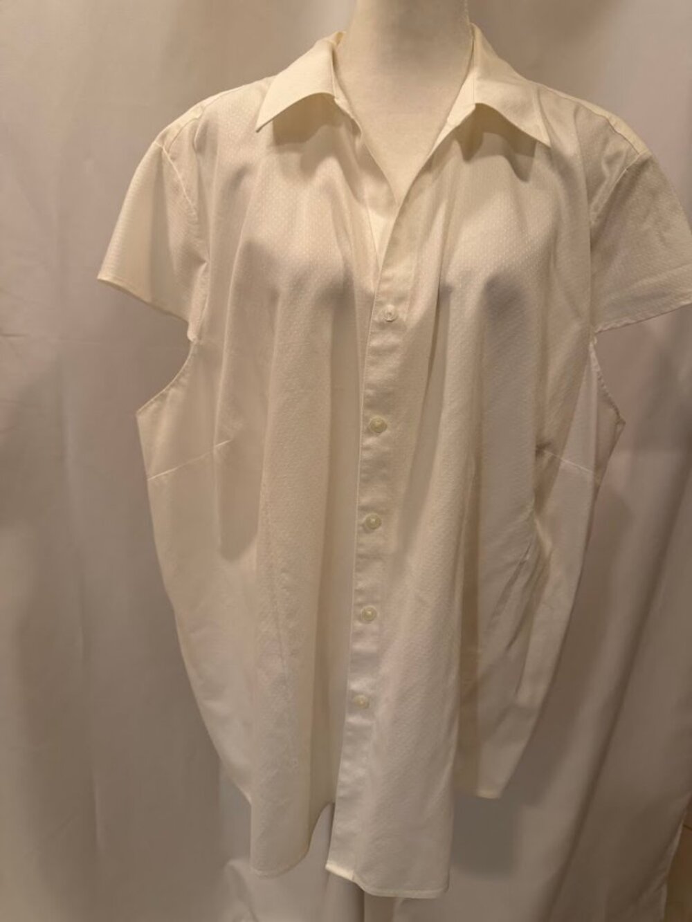 JONES NEW YORK WHITE 100% Cotton Button Down Blouse - 3x